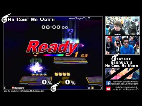 Tea (Fox) vs Bluezone (Falcon, Luigi) - Otafest Assault 3 Top 16 Melee Losers Side