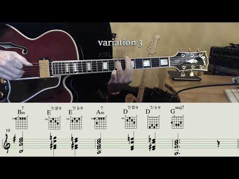 Jazz Guitar - variations on IIIm7 (Imaj7) VI7 IIm7 V7 chords