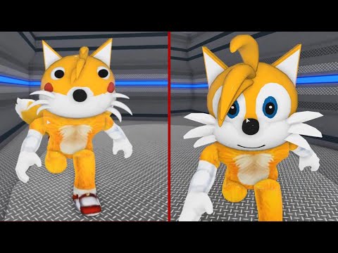 ROBLOX OLD TAILS VS NEW TAILS JUMPSCARE! Roblox Piggy FANGAME