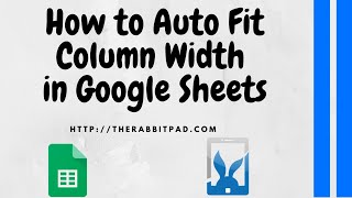 How to Auto Fit Columns in Google Sheets