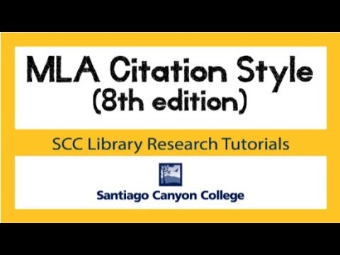MLA Citation Style 8th Edition Tutorial
