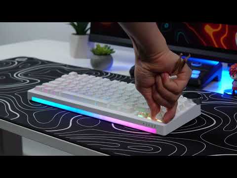 Клавиатура беспроводная Ajazz AK820 V2 White Peach Switch Black/Gray (AK820-V2-WP-S-BG)