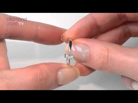 UT35-47JUY - Lovely Pear Shaped 18K White Gold Diamond Engagement Ring 0.25CT-G-H/SI