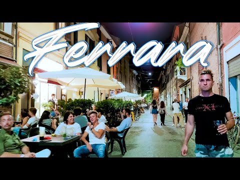 NIGHT IN FERRARA. Italy - 4k Walking Tour around the City - Travel Guide. trends, moda #Italy