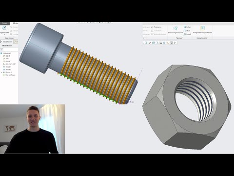 PTC Creo Tutorial für Anfänger - Creo Gewinde (Screw and Nut thread)
