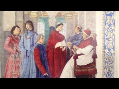 Bartolomeo Platina rende omaggio a Papa Sisto IV, Melozzo da Forlì