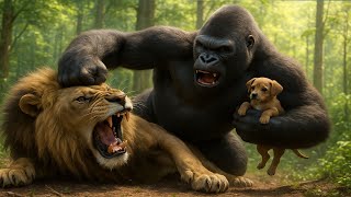 Download lagu Epic Battle: Kong Saves Puppy From the Lion King 🦍🦁🐶 | Kong movie | Bigfoot movie mp3