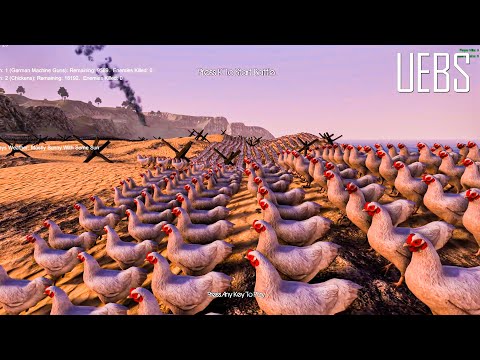 9500 German Machine Guns VS 19000 Chickens. Ultimate Epic Battle Simulator 2  UEBS 2