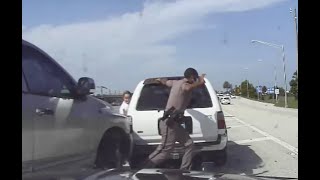 Florida trooper dodges pickup on Interstate 95