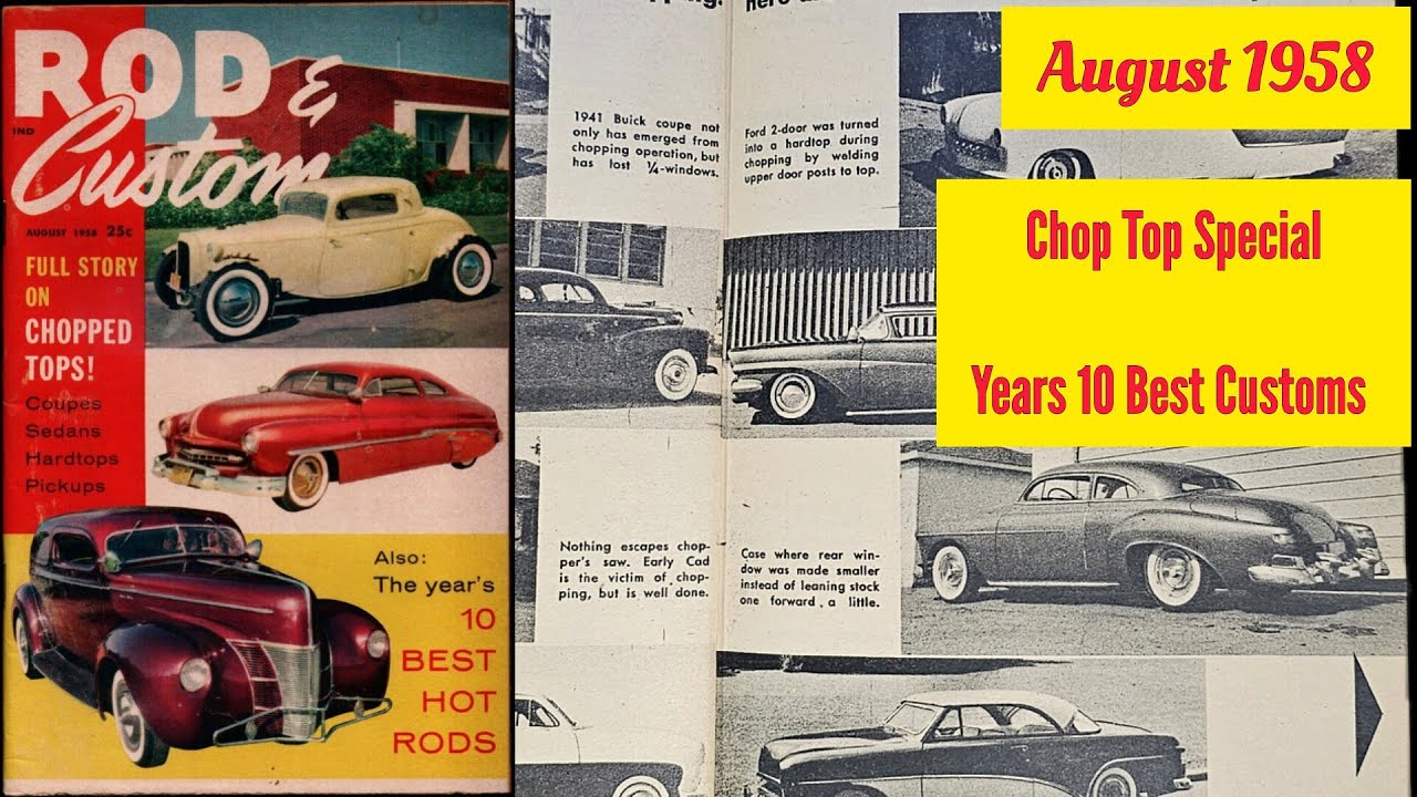 Vintage Magazine Monday R&C August 1958 Top 10, Chop Tops, Mercs and More