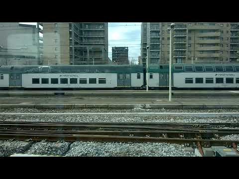 E464 018 XMPR +6 2 piani Trenord - Milano Greco - 16/02/2021