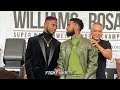 CHRIS COLBERT & JEZZREL CORRALES BOTH SIZE EACH OTHER UP DURING FACE OFF IN PHILLY