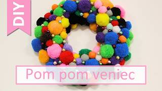 Pom Pom / Bmbolce guličky - Mix jasných farieb 5-40mm, 42g