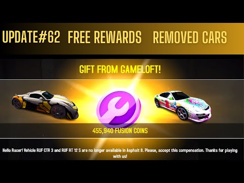 Update#62 /Asphalt8/Removed cars/Free/Rewards