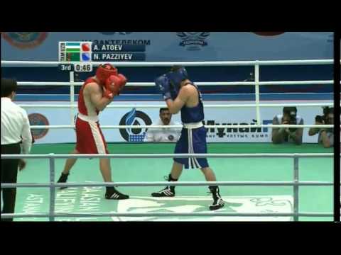 Middle (75kg) Final - Atoev (UZB) vs Pazziyev (TKM) - 2012 AIBA Asian Olympic Qualifying Event