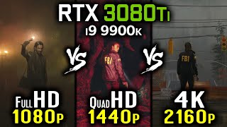 Alan Wake 2 - 1080p vs 1440p vs 2160p 4K - RTX 3080Ti with i9 9900k