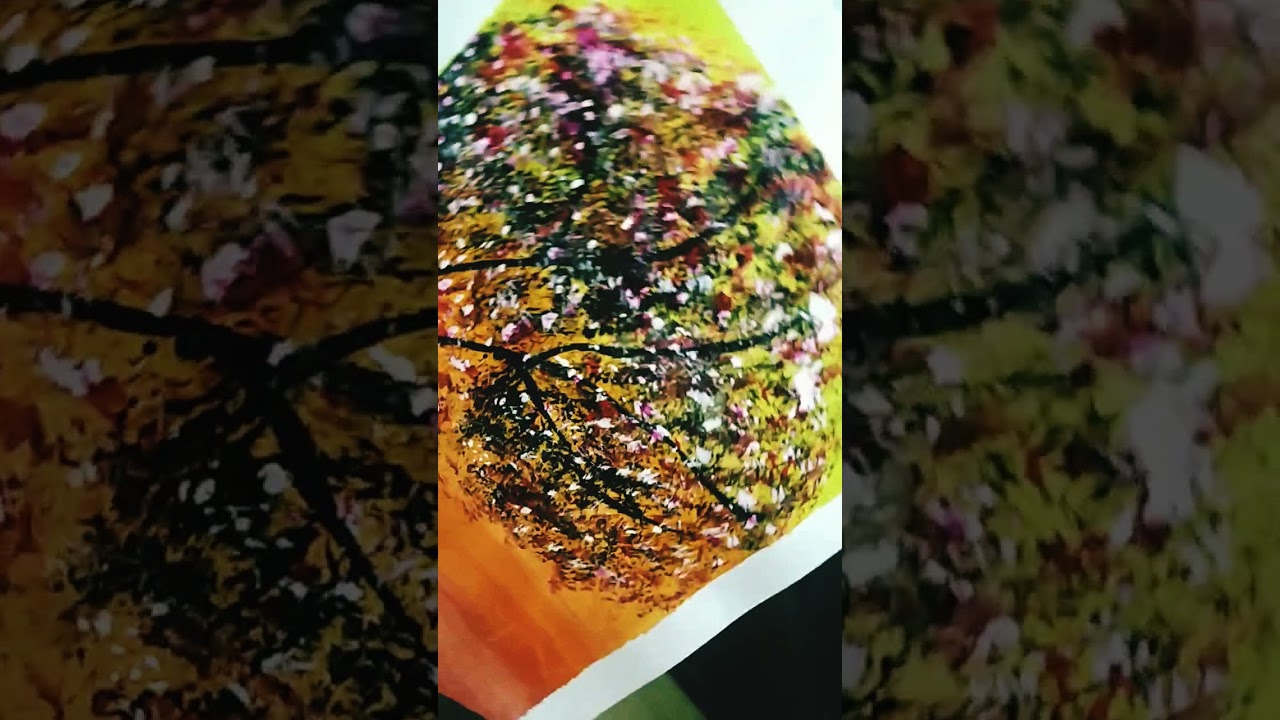 🌳'Autum vibes'#treepainting🍃Please do Like_Share_Subscribe👍