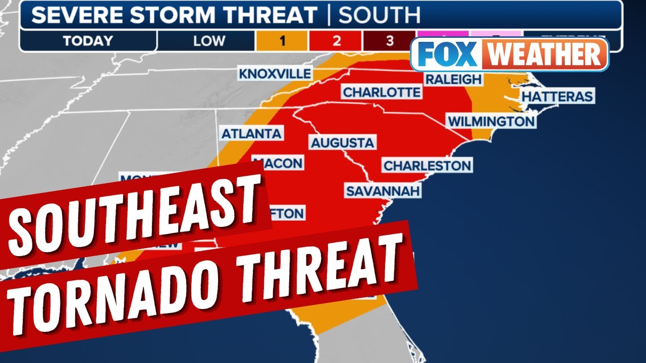 Severe Thunderstorms Charging Across Southeast On Sunday