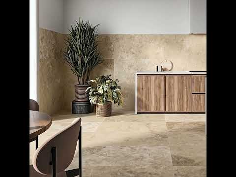 Carrelage sol effet travertin Tivoli beige 100x100 cm