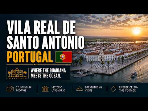 Vila Real de Santo António, Portugal - 4K Aerial Drone Footage | Travel Video