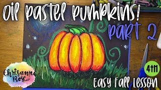 Oil Pastel Pumpkin Part 2: Background - Easy Art Lesson for Homeschools and Classrooms