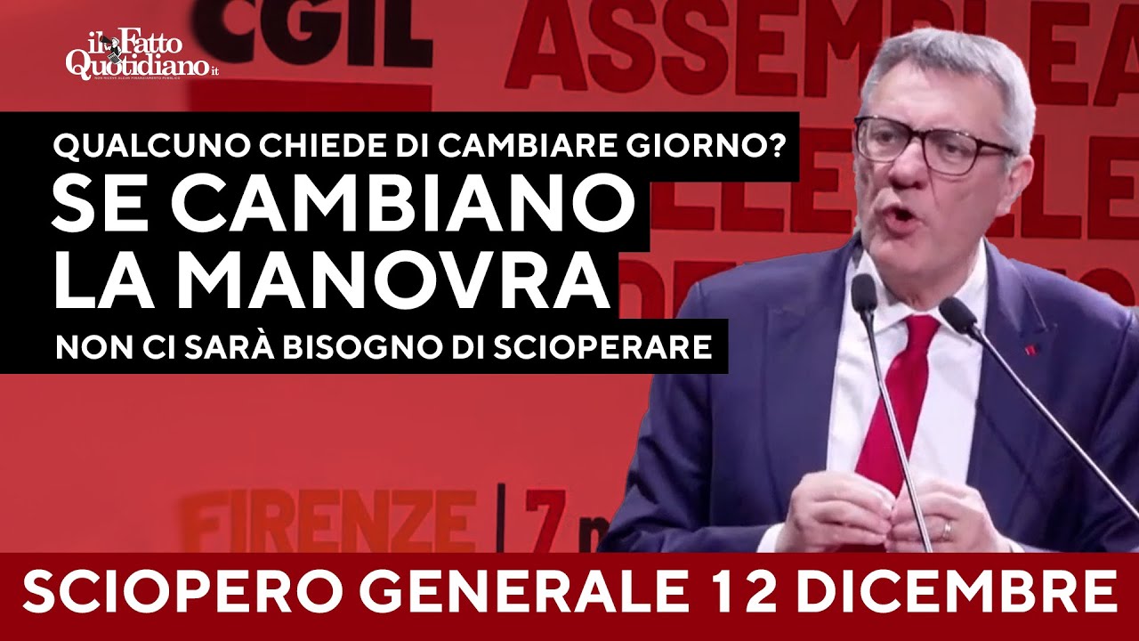 Sciopero di venerdì, Landini: "Non piace il giorno? Se cambiano la manovra si fa prima"