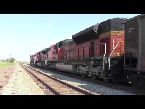 BNSF 6270 9099 8596 & End DPU 6195 Leads A BN Coal Train South At Colebrook BC