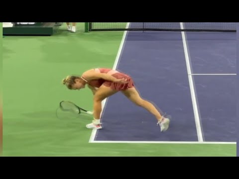 HALEP smashing her Racket - Indian Wells 2022