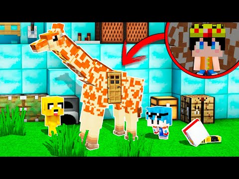 ¡LOS COMPAS SE ESCONDEN DENTRO DE UNA JIRAFA! 😂🔥 MINECRAFT EL ESCONDITE