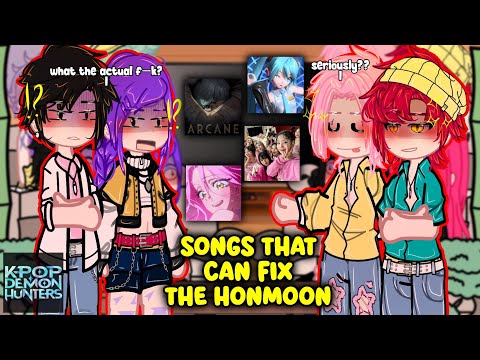 (🇺🇲) Kpop Demon Hunters React To Songs That Can Fix The Honmoon! | Ft. Saja Boys |  2x Speed | GACHA