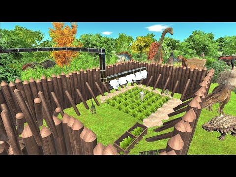 Dinosaur camping Part 3. Build a sturdy camp base! | Animal Revolt Battle Simulator