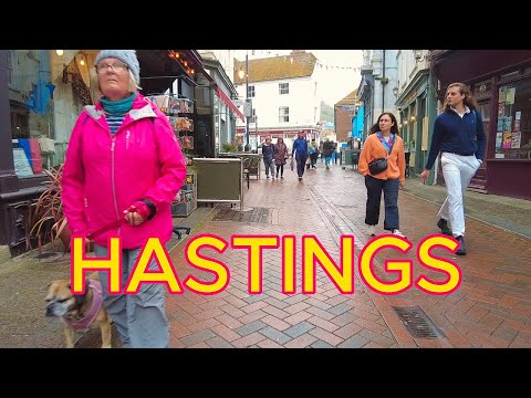 A Walk Through Hastings, East Sussex GB - New & Old Town