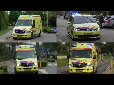 Verschillende Ambulances met spoed in Beuningen