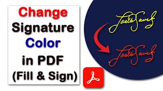 How to change signature color in pdf Fill and Sign with Adobe Acrobat Pro DC