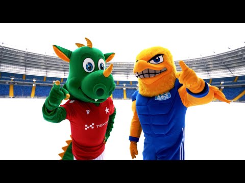 Adler i Smok na Stadionie Śląskim przed #MeczMistrzów (05.02.2025)