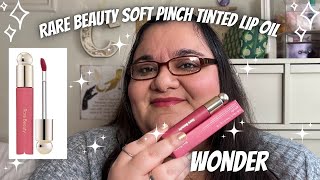✨Rare Beauty Soft Pinch Tinted Lip Oil✨ Wonder (Rose Mauve) l Selena Gomez l Swatch l Try On