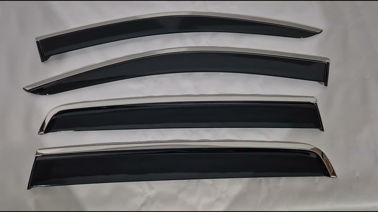 Ветровики с хромированным молдингом Niken Luxury (2015-2022, 4 шт) Video 1