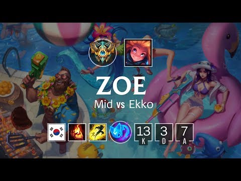 Zoe Mid vs Ekko - KR Challenger Patch 8.19
