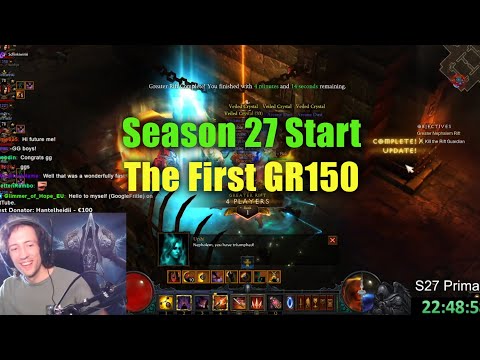 Our 4man GR150 Rank 1 Clear in 10:45 with HotA Barb Explained - Season 27