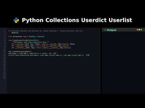 Python Collections Userdict Userlist Programming