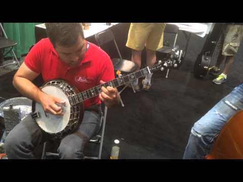 Brandon Green with his signature banjo model and friends