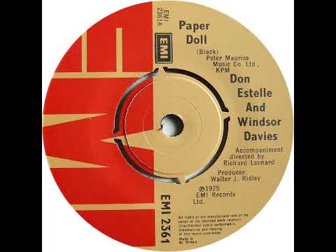 UK New Entry 1975 (265) Don Estelle And Windsor Davies - Paper Doll