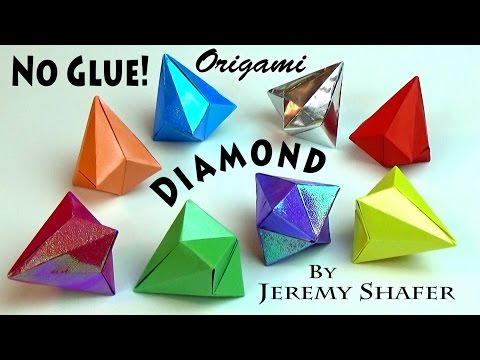 REAL Origami Diamond -- NO GLUE!