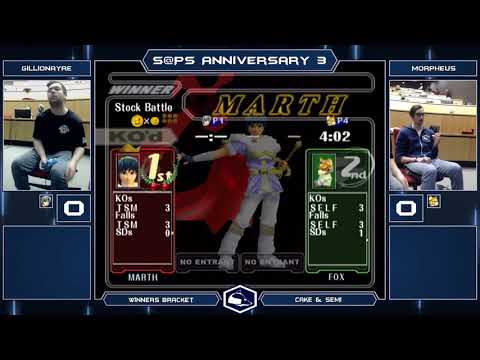 Anniversary 3 Melee Singles - Gillionayre (Marth) vs Morpheus (Fox) - Winners Bracket