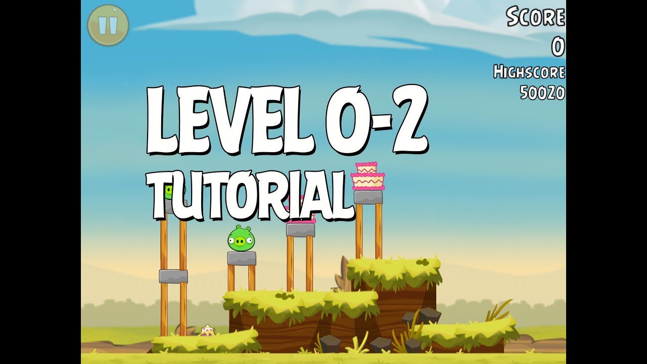 Angry Birds Tutorial Level 0-2 Walkthrough 3 Star