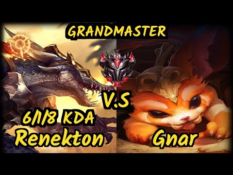 DP Ragner (RENEKTON) vs GNAR - 6/1/8 KDA TOP GAMEPLAY - EUW Ranked GRANDMASTER