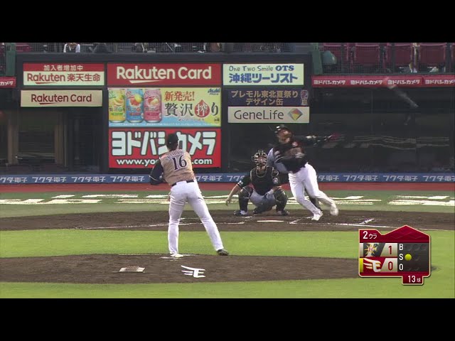 【2回裏】ホームランにはホームランで返す!! イーグルス・今江のソロホームランで同点に追いつく!! 2018/7/24 E-F