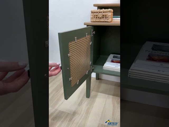 Mesa de Canto/Cabeceira Charlotte 1 Porta 100% Mdf Pinho/Off White - Artely Móveis