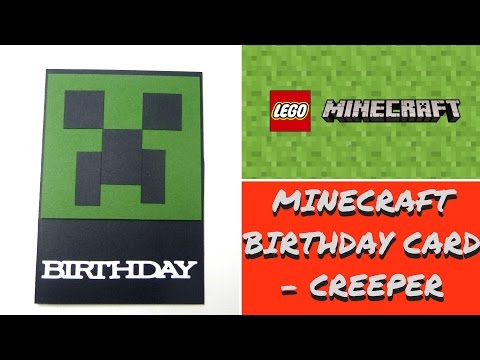 Lego Minecraft Birthday Card - Minecraft Creeper