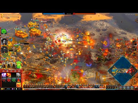 Epic Battle: Space Marines vs Orks, 3v3, Hard AI - Warhammer 40K: Dawn Of War 3 - Deathwatch Mod
